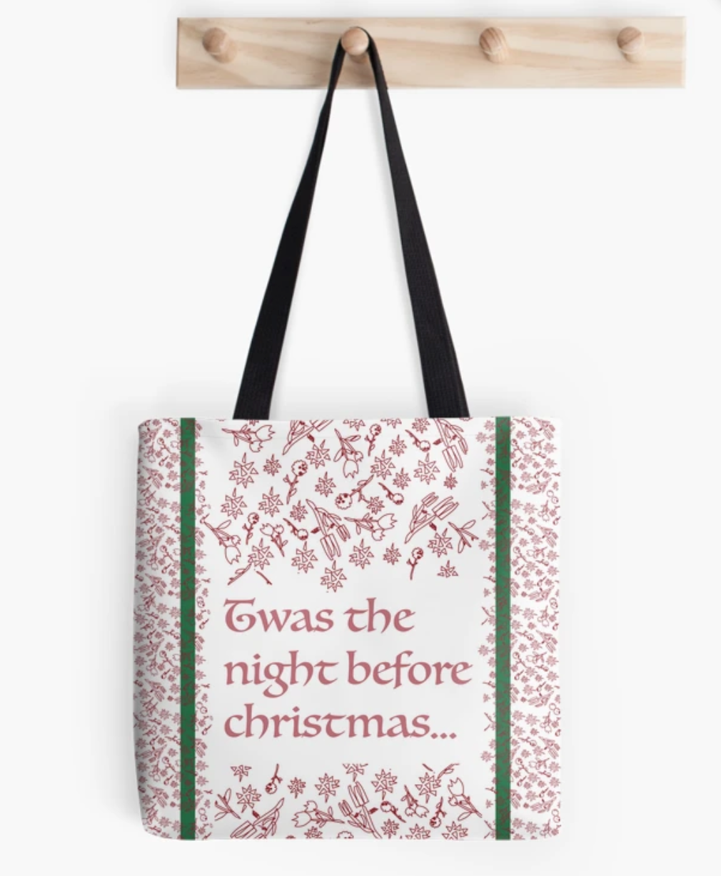 25% OFF, Christmas Tote! Available NOW on Redbubble!